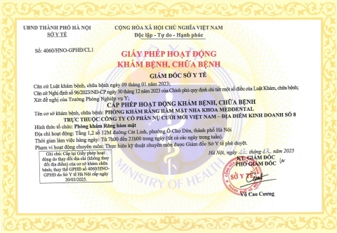 Giấy phép hoạt động cơ sở 12M Cát Linh